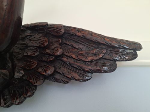 HUGE RARE ECCLESIASTICAL OAK GOTHIC CARVING OF AN ANGEL CIRCA 1700S - ADDITIONAL PHOTO 5
