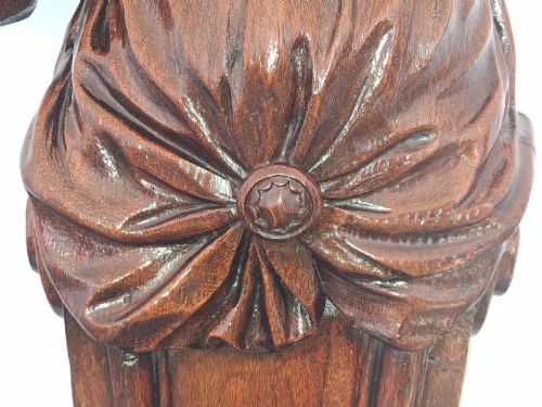 HUGE RARE ECCLESIASTICAL OAK GOTHIC CARVING OF AN ANGEL CIRCA 1700S - ADDITIONAL PHOTO 8