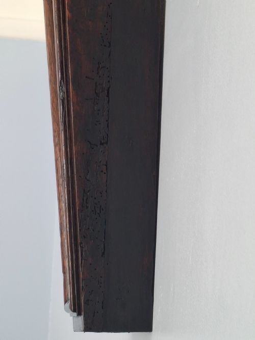 HUGE RARE ECCLESIASTICAL OAK GOTHIC CARVING OF AN ANGEL CIRCA 1700S - ADDITIONAL PHOTO 11