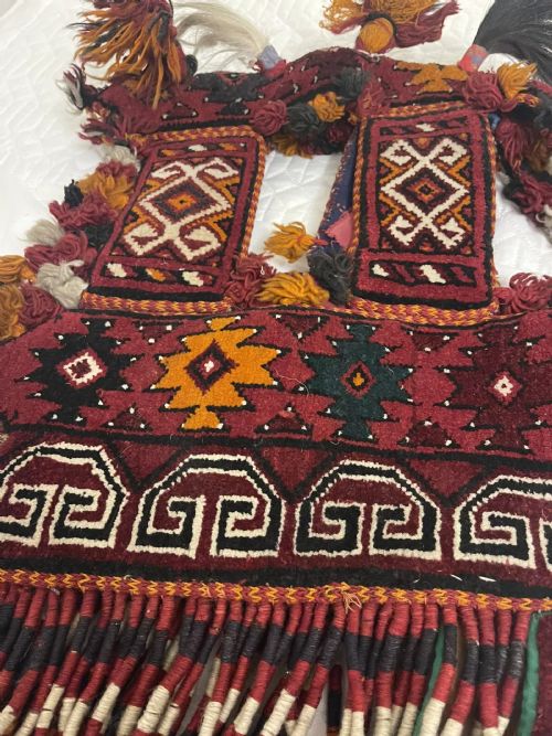 RARE WEDDING CAMEL HORSE HEADDRESS FROM AFGHANISTAN TURKOMAN TRAPPING CIRCA 1900