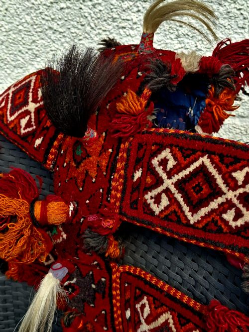 RARE WEDDING CAMEL HORSE HEADDRESS FROM AFGHANISTAN TURKOMAN TRAPPING CIRCA 1900 - ADDITIONAL PHOTO 3