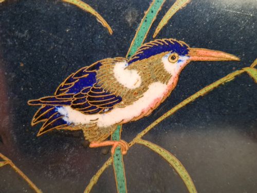 FINE PAIR JAPANESE MEIJI CLOISONNE PLATES CHARGERS CIRCA 1900 - ADDITIONAL PHOTO 6