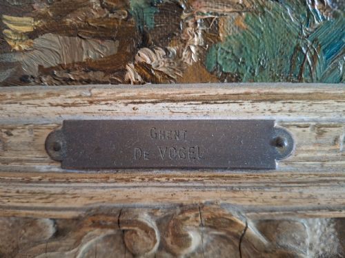 OIL PAINTING VOGEL JOB DE 1908 1984 GHENT CIRCA 1950 - ADDITIONAL PHOTO 2