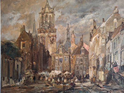 OIL PAINTING VOGEL JOB DE 1908 1984 GHENT CIRCA 1950 - ADDITIONAL PHOTO 3
