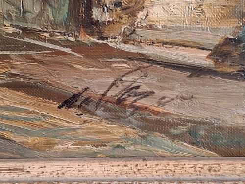 OIL PAINTING VOGEL JOB DE 1908 1984 GHENT CIRCA 1950 - ADDITIONAL PHOTO 7