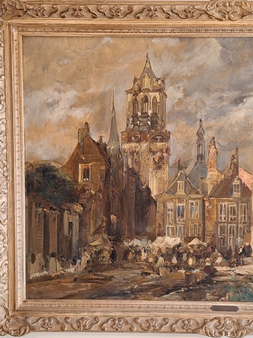 OIL PAINTING VOGEL JOB DE 1908 1984 GHENT CIRCA 1950 - ADDITIONAL PHOTO 9