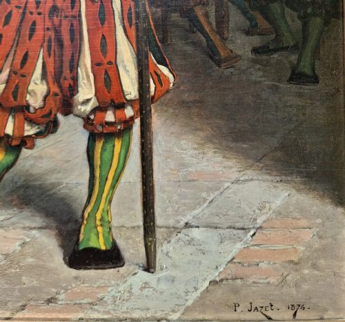 PAUL LEON JAZET 18481918 OIL ON PANEL ''BACHHAUS'' BAKEHOUSE PIKEMAN 1874 - ADDITIONAL PHOTO 2