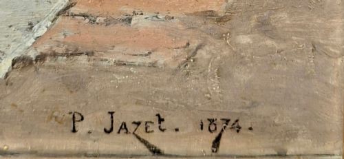 PAUL LEON JAZET 18481918 OIL ON PANEL ''BACHHAUS'' BAKEHOUSE PIKEMAN 1874 - ADDITIONAL PHOTO 7