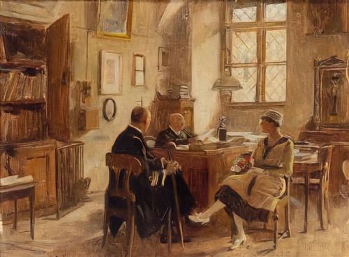 HANS TEMPLE 18571931 IN THE RECTORY OIL ON PANEL 1919 - ADDITIONAL PHOTO 9