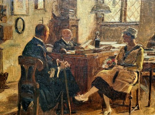 HANS TEMPLE 18571931 IN THE RECTORY OIL ON PANEL 1919 - ADDITIONAL PHOTO 1