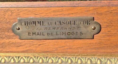 LARGE ENAMEL PAINTING ON COPPER L'HOMME AU CASQUE D' OR LIMOGES CIRCA 1920 - ADDITIONAL PHOTO 2