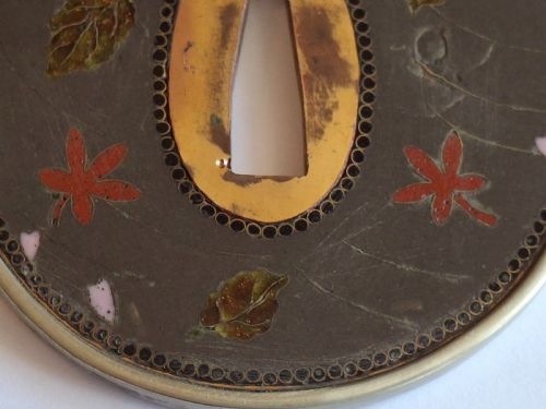 RARE CLOISONNE ENAMEL TSUBA JAPANESE FOLKLORE CIRCA 1880 - ADDITIONAL PHOTO 8