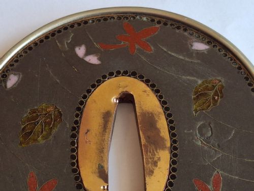 RARE CLOISONNE ENAMEL TSUBA JAPANESE FOLKLORE CIRCA 1880 - ADDITIONAL PHOTO 9