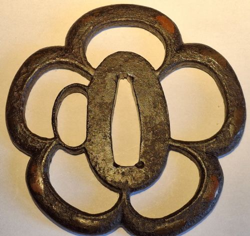 JAPANESE IRON TSUBA GUARD COPPER INLAY EDO PERIOD CIRCA 1750 - ADDITIONAL PHOTO 9