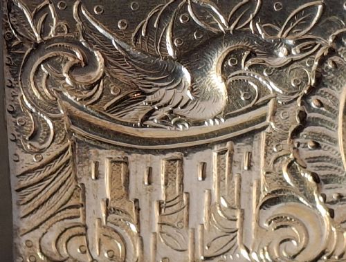 VERY FINE SILVER RENAISSANCE REVIVAL TABLE BOX WITH CAMEO GOLD AND ENAMEL APPLIQUES 1893 - ADDITIONAL PHOTO 16