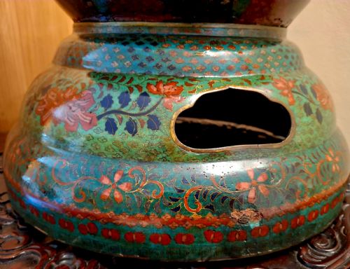 HUGE JAPANESE CLOISONNE ENAMEL TEMPLE WATER DISPENSER DRAGON 60CM CIRCA 1880 - ADDITIONAL PHOTO 9