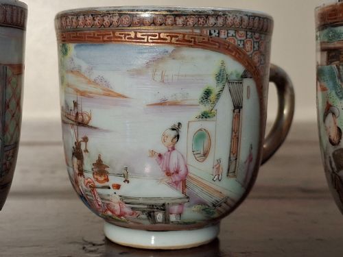 THREE FINE CHINESE EXPORT PORCELAIN CUPS QING DYNASTY QIANLONG 1736 1795 - ADDITIONAL PHOTO 2