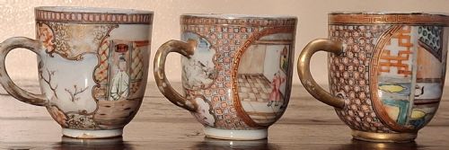 THREE FINE CHINESE EXPORT PORCELAIN CUPS QING DYNASTY QIANLONG 1736 1795 - ADDITIONAL PHOTO 7