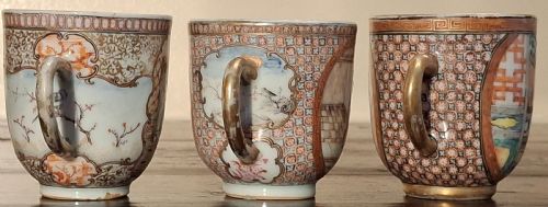 THREE FINE CHINESE EXPORT PORCELAIN CUPS QING DYNASTY QIANLONG 1736 1795 - ADDITIONAL PHOTO 8