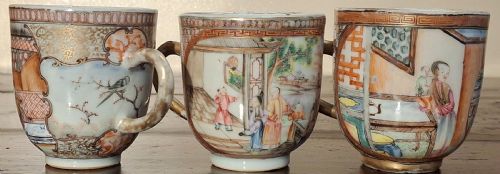 THREE FINE CHINESE EXPORT PORCELAIN CUPS QING DYNASTY QIANLONG 1736 1795 - ADDITIONAL PHOTO 10