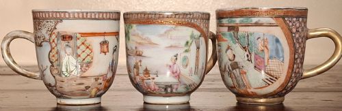 THREE FINE CHINESE EXPORT PORCELAIN CUPS QING DYNASTY QIANLONG 1736 1795 - ADDITIONAL PHOTO 15