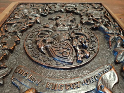 ARMORIAL PLAQUE BOOK COVER SETON FAMILY CREST EARLY 19TH CENTURY - ADDITIONAL PHOTO 9