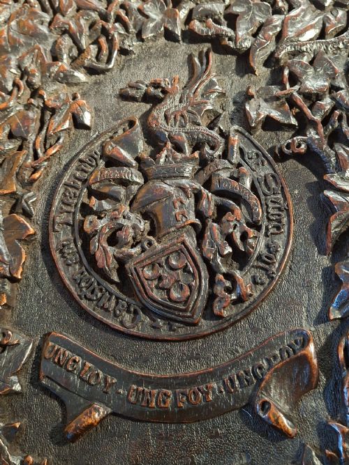 ARMORIAL PLAQUE BOOK COVER SETON FAMILY CREST EARLY 19TH CENTURY - ADDITIONAL PHOTO 3