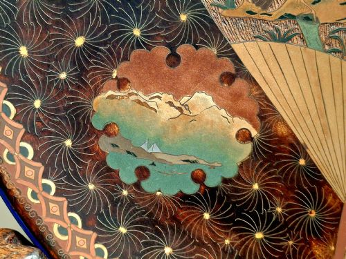 LARGE JAPANESE TOTAI SHIPPO CHARGER CLOISONNE TREE BARK PICTURESQUE SCENERY CIRCA 1890 - ADDITIONAL PHOTO 3