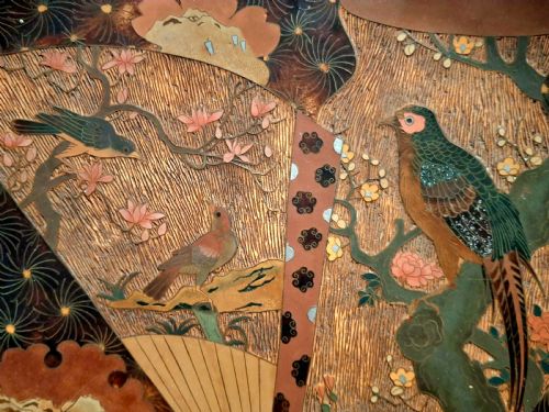 LARGE JAPANESE TOTAI SHIPPO CHARGER CLOISONNE TREE BARK PICTURESQUE SCENERY CIRCA 1890 - ADDITIONAL PHOTO 4
