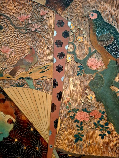 LARGE JAPANESE TOTAI SHIPPO CHARGER CLOISONNE TREE BARK PICTURESQUE SCENERY CIRCA 1890 - ADDITIONAL PHOTO 6