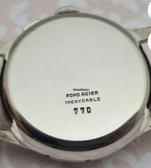 RARE FLUDO CHRONOGRAPH WATCH TRIPLE CALENDAR SWISS MOVEMENT LANDERON 80 CIRCA 1950 - ADDITIONAL PHOTO 1