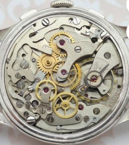 RARE FLUDO CHRONOGRAPH WATCH TRIPLE CALENDAR SWISS MOVEMENT LANDERON 80 CIRCA 1950 - ADDITIONAL PHOTO 2