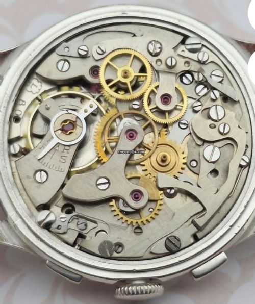 RARE FLUDO CHRONOGRAPH WATCH TRIPLE CALENDAR SWISS MOVEMENT LANDERON 80 CIRCA 1950 - ADDITIONAL PHOTO 3