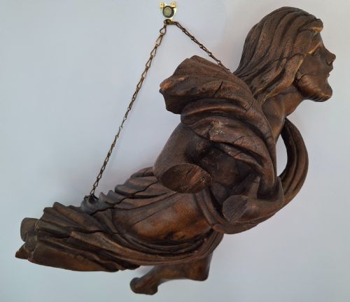 EARLY ECCLESIASTICAL WOOD CARVING OF A CHRIST FIGURE CIRCA 1700 - ADDITIONAL PHOTO 2