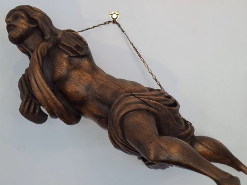 EARLY ECCLESIASTICAL WOOD CARVING OF A CHRIST FIGURE CIRCA 1700 - ADDITIONAL PHOTO 6
