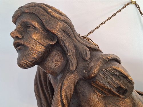EARLY ECCLESIASTICAL WOOD CARVING OF A CHRIST FIGURE CIRCA 1700 - ADDITIONAL PHOTO 10