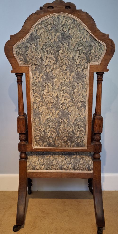 EXHIBITION VICTORIAN OAK GOTHIC 'HUNTING' ARMCHAIR ELABORATELY CARVED WITH DOGS HOUNDS DATED 1871 - ADDITIONAL PHOTO 15