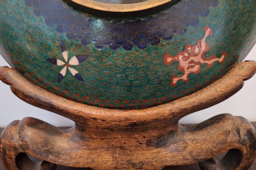 RARE LARGE JAPANESE CLOISONNE ENAMEL 'SINGLEDRAGON' CHARGER 40CM CIRCA 1875 - ADDITIONAL PHOTO 10