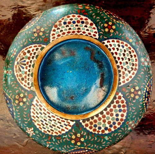 RARE JAPANESE CLOISONNE ENAMEL LIDDED BOWL EDO PERIOD CIRCA 1860 - ADDITIONAL PHOTO 6