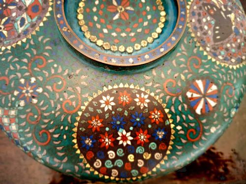 RARE JAPANESE CLOISONNE ENAMEL LIDDED BOWL EDO PERIOD CIRCA 1860 - ADDITIONAL PHOTO 7