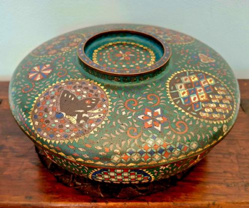 RARE JAPANESE CLOISONNE ENAMEL LIDDED BOWL EDO PERIOD CIRCA 1860 - ADDITIONAL PHOTO 16