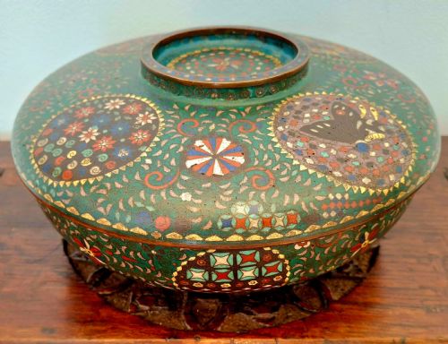 RARE JAPANESE CLOISONNE ENAMEL LIDDED BOWL EDO PERIOD CIRCA 1860 - ADDITIONAL PHOTO 17