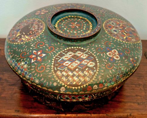 RARE JAPANESE CLOISONNE ENAMEL LIDDED BOWL EDO PERIOD CIRCA 1860 - ADDITIONAL PHOTO 19