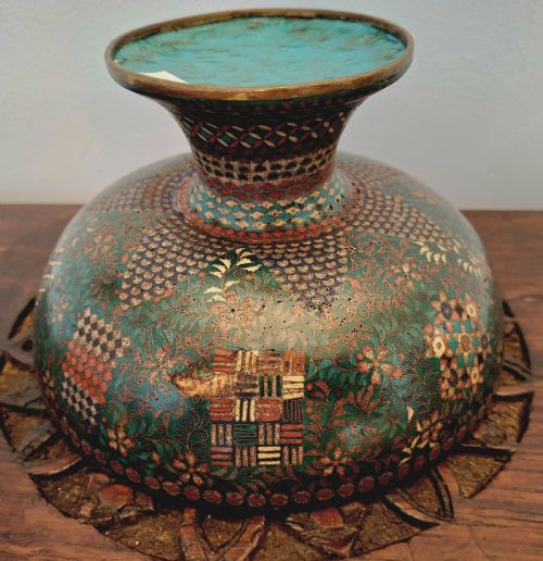 RARE CLOISONNE ENAMEL LIDDED PEDESTAL BOWL EDO PERIOD CIRCA 1860 - ADDITIONAL PHOTO 13