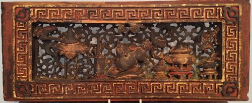 EXTREMELY FINE CHINESE CARVED WOODEN PANELS PLAQUES X5 CIRCA 1750 - ADDITIONAL PHOTO 2