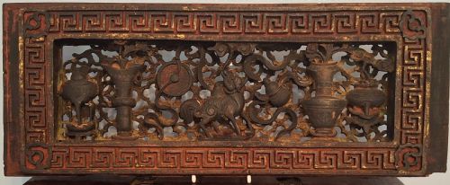 EXTREMELY FINE CHINESE CARVED WOODEN PANELS PLAQUES X5 CIRCA 1750 - ADDITIONAL PHOTO 3