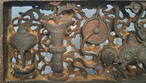 EXTREMELY FINE CHINESE CARVED WOODEN PANELS PLAQUES X5 CIRCA 1750 - ADDITIONAL PHOTO 7