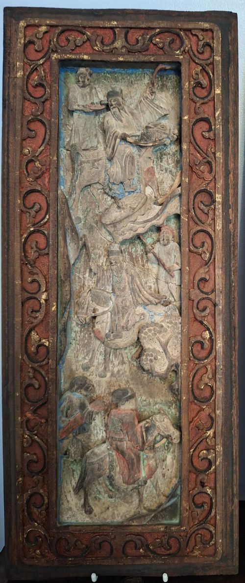 CHINESE CARVED WOODEN PANELS PLAQUES X6 CIRCA 1850 - ADDITIONAL PHOTO 19