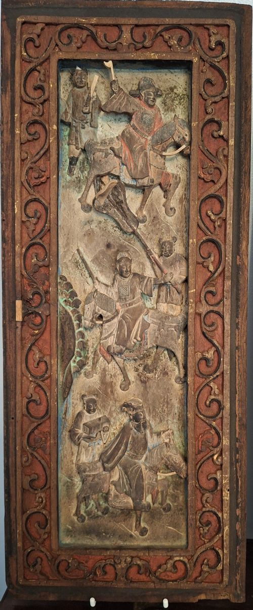 CHINESE CARVED WOODEN PANELS PLAQUES X6 CIRCA 1850 - ADDITIONAL PHOTO 21