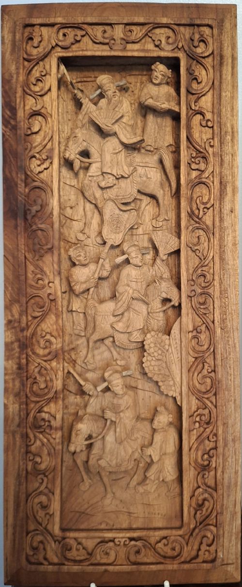 CHINESE CARVED WOODEN PANELS PLAQUES X6 CIRCA 1850 - ADDITIONAL PHOTO 22